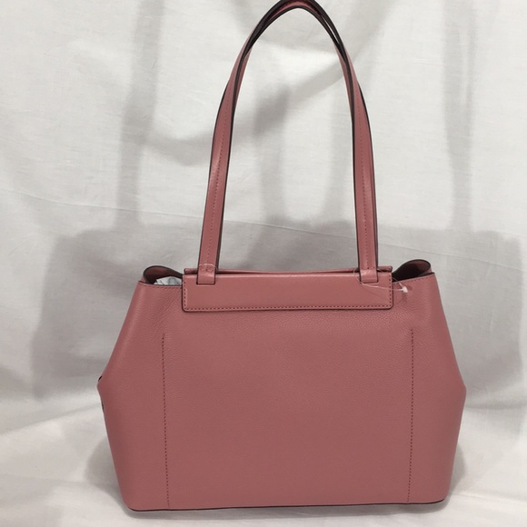 NWT Michael Kors Meredith Pink Rose Leather Tote - Picture 2 of 6